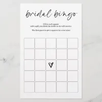 Bridal Bingo Game Modern Simple Minimalist