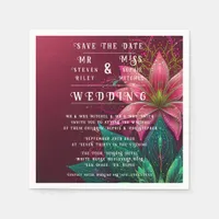 Luxurious Floral Wedding Invitation Suite Napkins