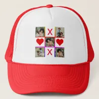 Photo Collage Tic Tac Toe Hugs Kisses Fathers Day Trucker Hat