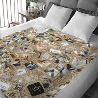 Wedding Keepsake 31 Photo Collage Gold ID1065 Fleece Blanket