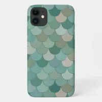 Cool Blue Merman Fish Scales Pattern iPhone 11 Case