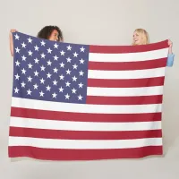Red White & Blue Patriotic American Flag Fleece Blanket