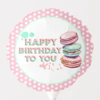 Pink and Mint Green Macaron Themed Birthday Party Balloon