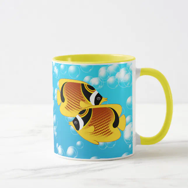 Raccoon Butterflyfish in Bubbly Water Mug