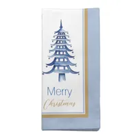 Blue Pagoda Christmas Tree Cloth Napkin