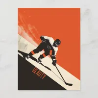 Well Performing Ice Hockey Player Postcard