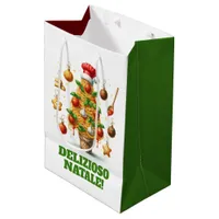 Funny Spaghetti Christmas Tree Delizioso Natale! Medium Gift Bag