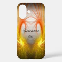 Lightning abstract, orange and black  iPhone 16 case