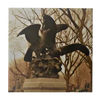 Eagles and Prey Sculpture in NYC Central Park Ceramic Tile