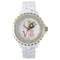 Love is Being with You Photo Heart Frame Watch