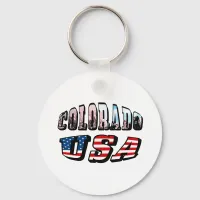 Colorado Picture and USA Text Keychain