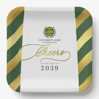 Green School College University Graduation Day Paper Plates