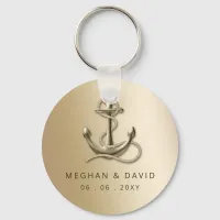 Rustic Vintage Antique Anchor Nautical Wedding   Keychain