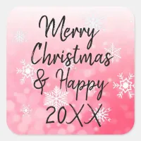 Merry Christmas and Happy 2019 Holiday Card Square Sticker