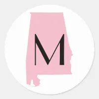 Create Your Own Color Alabama Wedding Monogram Classic Round Sticker