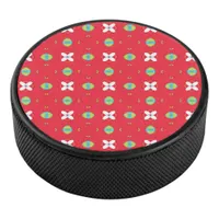 Christmas Holiday Charm Pattern 02 -  Hockey Puck