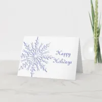 Blue Snowflake Business Christmas Holiday Card