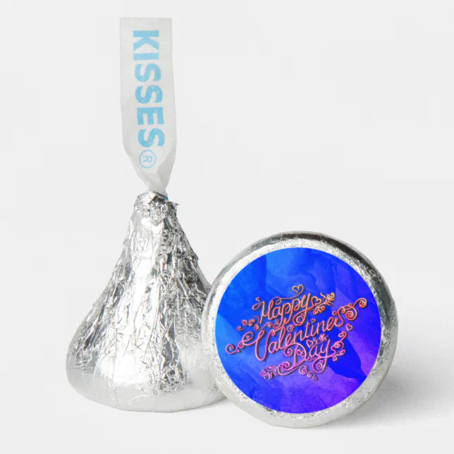 Happy Valentine’s Day blue heart lettering Hershey&#174;'s Kisses&#174;