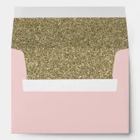 blush and Gold FAUX glitter Envelope