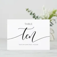 Modern Wedding Table Numbers Calligraphy - 10