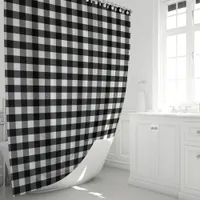 Black and White Buffalo Check Shower Curtain