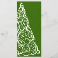 Green Christmas Tree Winter Wedding Program