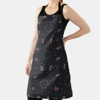 Stars And Unique Spaceship Pattern Apron