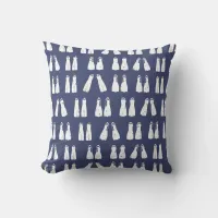 Distressed Look Diving Fins Navy Blue Beach Throw Pillow