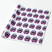 Shark Watercolor Pink Purple Illustration Wrapping Paper