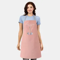 Custom Cleaning Service Name Pink & Silver Staff Apron