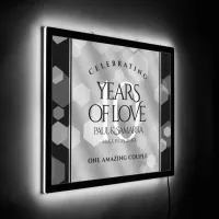 Elegant 10th Tin Wedding Anniversary Celebration LED Sign