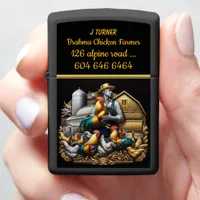 Leghorn Farmers With Flocks at Dawn Zippo Lighter