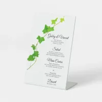 Green English Ivy Foliage Wedding Menu Pedestal Sign