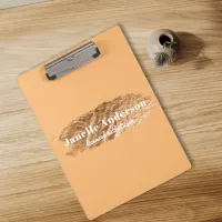 Modern Simple Orange Faux Gold Foil Professional Clipboard