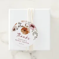 Terracotta Floral Bridal Shower Favor Tags