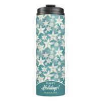 Stylized Starfish & Sand Dollars Pattern#25 ID1009 Thermal Tumbler