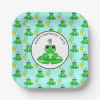 Personalized Frog Happy Birthday Paper Plates