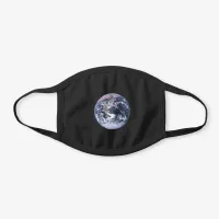 Vintage Blue Marble Earth Space Photo Black Cotton Face Mask