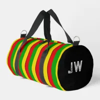 Jamaican Rasta Colored Striped Patterned Duffle Bag