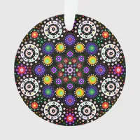 Personalized Psychedelic Dot Mandala Christmas   Ornament