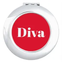 Diva Opera Singer Musician Vocalist Operatic Red Compact Mirror