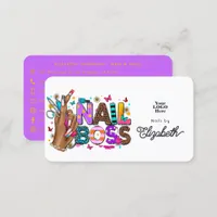 Bold and Colorful African American Nail Boss Business Card