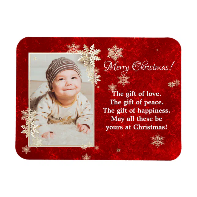 Christmas snowflakes photo wishes magnet