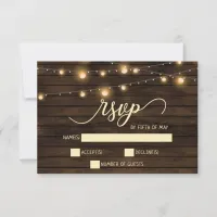 Rustic Barn Wood String lights Invitations rsvp