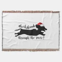 Dachshund through the snow Christmas Holidays Throw Blanket