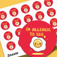 Allergic to egg eggs allergy awareness classic round sticker