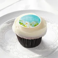 Personalized Yellow & White Floral Baby Shower Edible Frosting Rounds