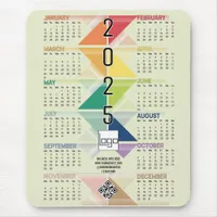 2025 Calendar Business Logo QR Code Customizable Mouse Pad