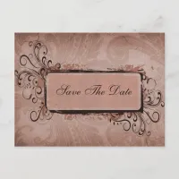 Rustic Vintage Blush Pink Wedding Announcement Postcard