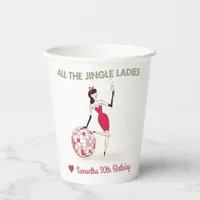 Jingle Ladies Night Out Retro Disco Ball Holiday Paper Cups